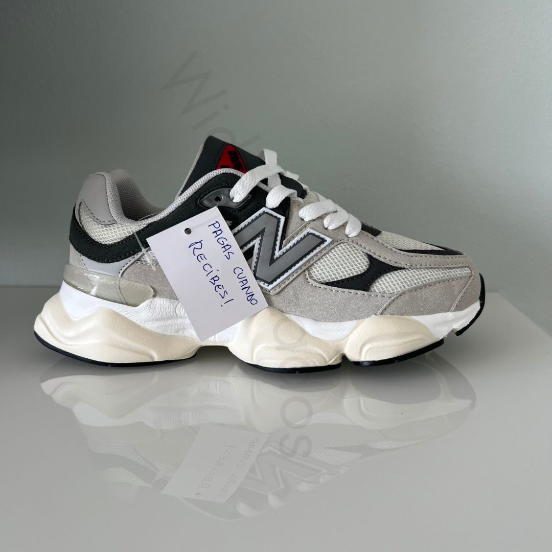 Zapatillas premium modelo 9060 en gris con detalles grises