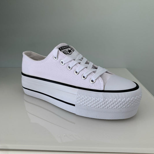 Zapatillas CV All Star Bajas con plataforma Blancas