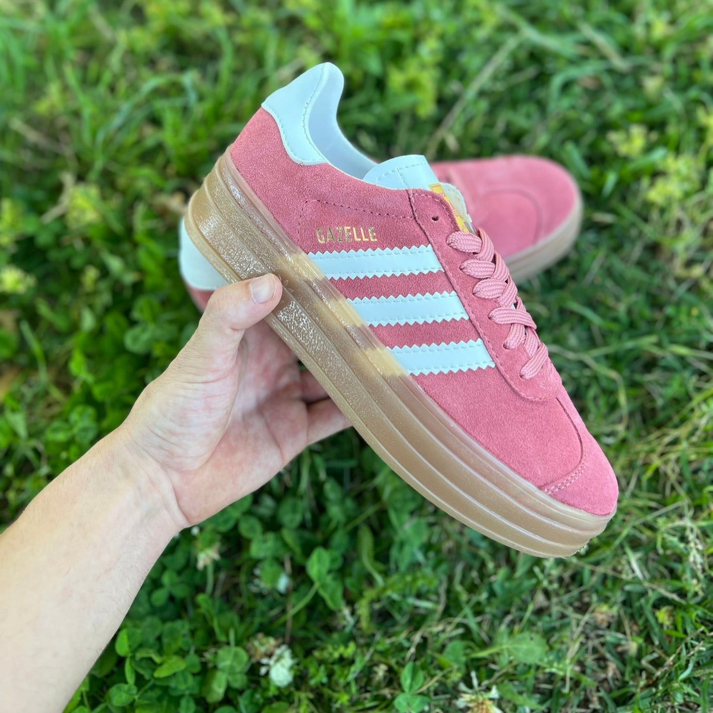 Zapatillas A. Gazelle plataforma Rosa con detalles blanco